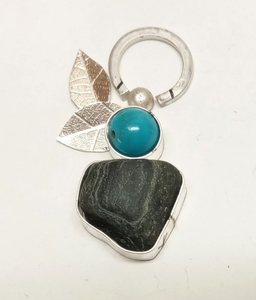 Judy Larson's Stone Key Fob - , Hair Accessories, Zipper Pulls, Christmas Ornaments, Dapping, Dapping Jewelry, Butane Torch, Soldering, Solder, Design, file the loop ends